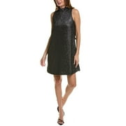 Anne Klein womens Textured Metallic Shift Dress, 4, Metallic